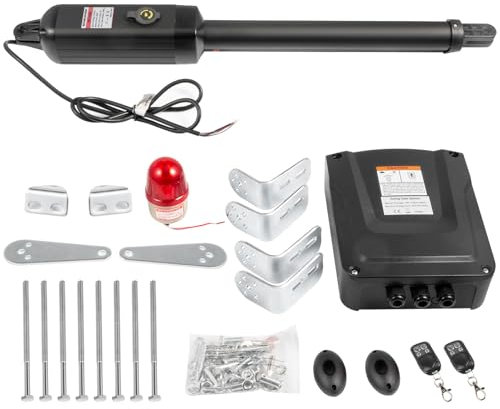 VEVOR Ouvre-porte automatique électrique, capacité 380 kg, ouvre-porte battant unique, longueur 5,5 m, vitesse 16 mm/s, 80 W, avec télécommande, opérateur de porte pour garage ferme mailles de chaîne