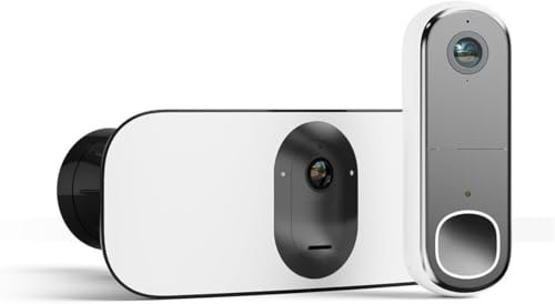 Arlo Floodlight 2K Security Camera Outdoor and HD Video Doorbell – Wireless Floodlight and Doorbell Camera Kit, Motion Sensor, Night Vision, Alarm Siren, 2-Way Talk, Free Trail of Secure, Black