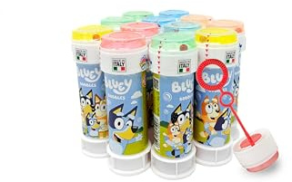 Anila's Bluey Bubble Tubs with Wands, 60ml Solution & Maze Lid, Set of 12, Party Bag Fillers & Favours, Ages 3+
