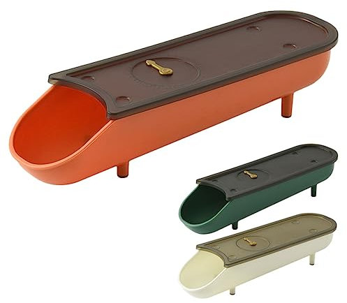 Angoily 3pezzi Contenitori Per Uova Impilabili Con Scorrimento Automatico Organizer Per Frigorifero in Traspirante Con Design Inclinazione e Slot Di Sicurezza Colori Bianco Verde Arancione