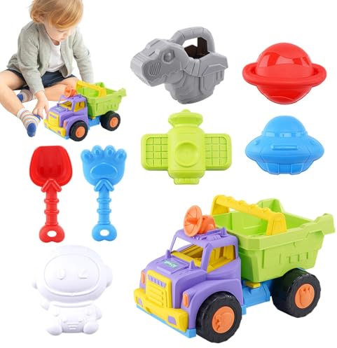 Generisch Kinder Sandspielzeug, Strandspielzeugset | Multiple Sand Castle Truck Set für Alter 1-8 | Cartoon Spielzeugfahrzeuge Outdoor Strandspielset für Mädchen