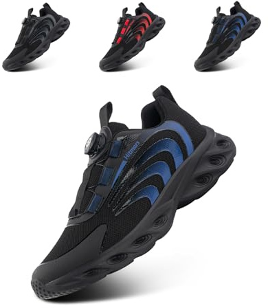 Hitmars Trainers Men Slip on Running Shoes Gym Shoes for Man Training Walking Sports Sneakers Breathable Lightweight Tennis Blue Size 7