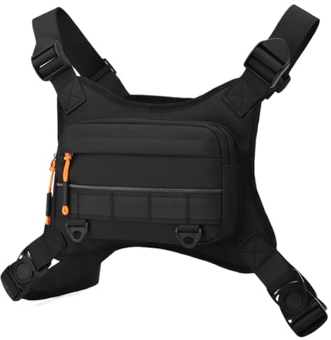 Poche Poitrine De Ski – Gilet De Sport De Course À Pied De 9,84 Pouces | Gilet De Poitrine D'extérieur Réglable – Nylon Oxford À Plusieurs Compartiments Pour La Randonnée, Les Voyages, Le Cyclisme, Le