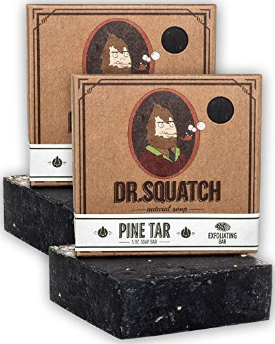 Dr. Squatch Pine Teer Soap 2-Pack Bundle – Männerriegel mit natürlichem holzigen Duft und Hautpeeling – handgefertigt mit Kiefer, Kokosnuss, Olivenölen in den USA (2 Bar-Set)