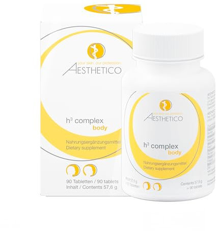 AESTHETICO h³ complex, 90 Tabletten - Veganes Nahrungsergänzungsmittel für Haut, Haare und Nägel, frei von Laktose und Konservierungsmitteln, für tägliche Unterstützung von innen.