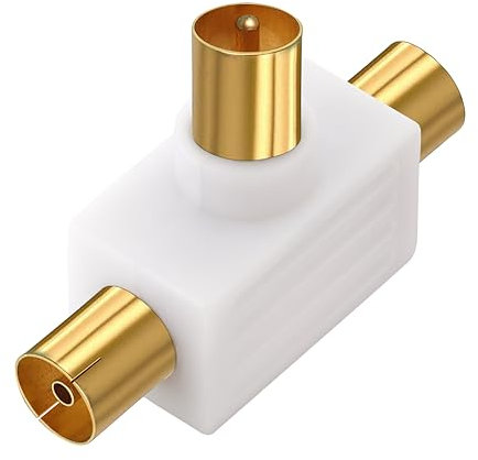 APM 411014 - Te Coaxial 9,52 mm (1 Macho + 2 Hembras) - Divisor para Antenas - Adaptador - Conector Antena - Divisor coaxial - Conector Hembra