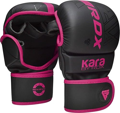 RDX MMA Handschuhe für Kampfsport Grappling Training, Maya Hide Leder Kara Sparring Handschuhe, Punchinghandschuhe für Muay Thai, Kickboxen, Freefight, Boxsack Gloves