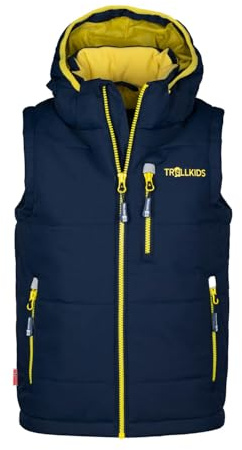 Trollkids Kids Narvik Vest XT 140, navy/hazy yellow