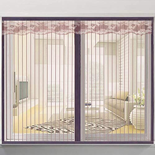 WANWEN Acondicionadores de Aire,Malla magnética para Pantalla de Ventana,Imanes de Cortina de Insectos y Mosquitos antimoscas a Rayas Cinta mágica silenciosa Mosquitera autoadhesiva para Ventana-A