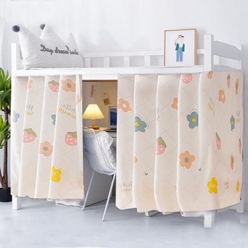 ITODA Students Bunk Bed Curtain Stylish Thicken Canopy Bed Curtains Dustproof Blackout Drapery Mosquito Protection Nets Bedding Tent Dormitory Shading Cloth for Single Bed (Beige,(1 Pcs))