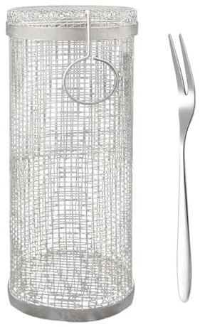 Panier à rôtissoire – Panier de gril à légumes, outils de barbecue rond | Panier à poisson en acier inoxydable, support universel en métal pour griller des pommes, du porc, de l'ail, des crevettes,