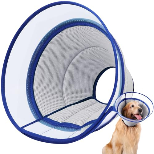 Mjuk Hundkrage, Skyddskrage mot Slickning, Andningsbar Hundkrage, Justerbar Skyddskrage för Hundar, Lätt Elisabetansk Krage för Husdjur (Size 6, Grå)