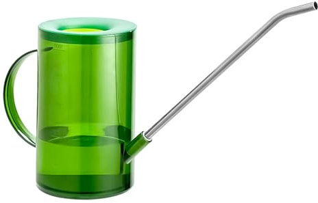 Regadera para plantas de interior, regadera de flores con caño largo de 1 L, regadera de plástico, regadera para plantas de interior, para jardín, apartamento y plantas de interior (verde)