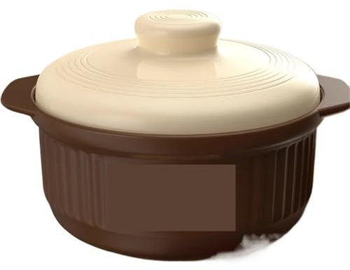 Cacerola Olla de barro resistente al calor, ollas de cocina for cocinar cazuela, olla casera for cocinar estofado, utensilios de cocina de cerámica(3.4L)