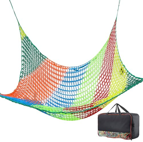 LJBD Universal Kletternetz Spielplatz Schwerlast Doppellagiges Sicherheitsnetz Fallschutznetz Kinder Robust 4mm/4cm für Garten Klettergerüst Schaukel Baumhaus(Size:2 * 3m(7 * 10ft),Color:Multicolor)