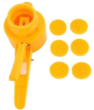 Prensa de manual estampilla alimentar de plástico 50g Festival de otoño de mediados de otoño pastel de pasteles Herramienta de pastelera de postres de bricolaje con 6 patrones