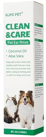 120 ml Limpiador de Orejas Perro, Solución Calmante de Limpieza Oídos para Perros, Cuidado Los Oídos para Perros, Higiene de Oidos, Eliminador Suave Olores y Cera