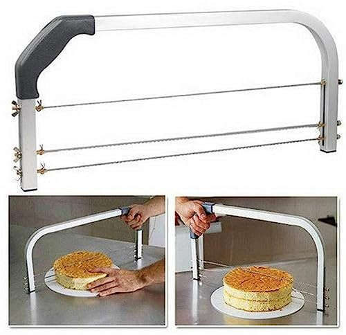 Vornetil Cake Leveler,3 Blades Adjustable Layer Cakes Cutter Stainless Steel,Bread Cutter Toast Cutting Saw Baking Tools Accessories,Baking and Pastry Tools,Slicer Leveler for Cake Making