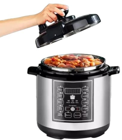 Intelligent Multifunctional Electric Pressure Cooker with 8 Preset Functions, 24-Hour Reservation, Food-Grade Inner Liner – 1 Pot for Rice, Soup, Meat, Cake & More