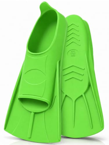 Korta simfenor, korta fenor, silikon snorkelfenor, unisex träningsfenor för simning, utomhusvatten, snorkling, dykning för vuxna barn start