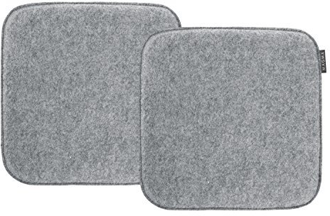 MAGMA AVARO Stuhlkissen/Sitzkissen für Indoor und Outdoor, Öko-Tex Siegel, waschbar bis 30°C, 1 Stück, 35x35cm, Grau