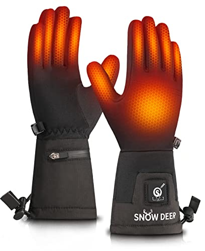 Heated Glove Liners Men Women,Rechargeable Battery Heated Motorcycle Ski Snow Warmer Gloves (S)