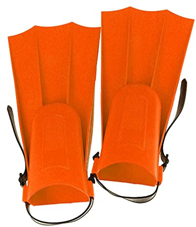 CUTICATE Kinder Erwachsene Silikon Flossen für Schwimmtraining Schwimmflossen Kurze Trainingsflossen Taucherflossen - Orange, 30-36