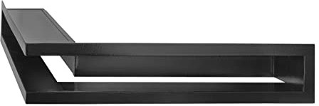 ADGO Lüftungsgitter Kamin schwarz Ecke - Warmluftgitter - Abluftgitter - Verdeckter Lufteinlass - Rechteckig 600x400x100 mm Links - Kaminofen Zubehör - Pulverbeschichtung - Kamin Belüftung