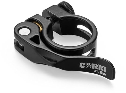 Corki Cycles Quick Release Fahrrad Sattelstützenklemme Sandstrahlen eloxiert Aluminiumlegierung 31.8MM Schwarz KC89