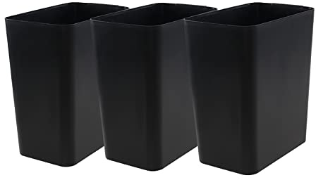 Gainhope 3-Pack 4.5 Gallon Plastic Small Trash Can Wastebasket, Black Garbage Container Bin for Under Desk, Office, Bathroom, Living Room, Classroom