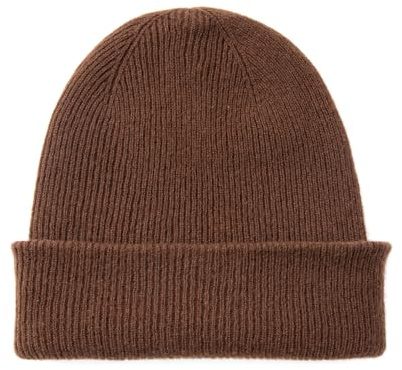 tonten 100% Reine Kaschmir Dual-Layer Mütze für Damen, Winter Dicke, weiche, warme Damen Skikappen (Coffee)