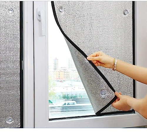 Doppelte Aluminiumblasen-isolierfolie,verdunkelnde Fensterfolie,reflektierende Sichtschutzfolie Für Glasfenster,blendschutz Hitzeschutz Fenster Tönungsfolie,sonnenschutzfolie,WxH-55x80cm/22*31in