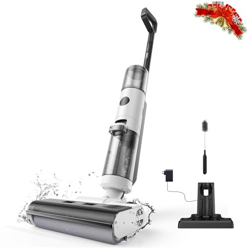 JONR ED12 Aspirapolvere Lavapavimenti Senza Fili, Mop e Aspirapolvere Umido e Secco 4 in 1, Pulizia Bordi, Funzione Autopulente, Autonomia 30 Min, Pavimenti Duri, Peli di Animali Domestici
