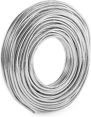 Alambre para Joyeria 1mm x 50m, Alambre para Manualidades Alambre de Metal Floral Inoxidable para Hacer Joyas Manualidades (Plata)
