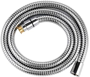 Hibbent Duschslang, 1,25 m, 10 mm (inuti) duschslang med stort hål, superlågt vattentryck, förstärkande duschslangar med krom, universell, böjskydd, läckagesäker och