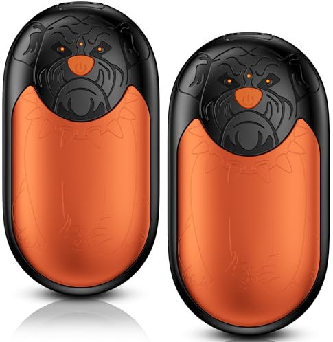 24 Stunden Heizung Handwärmer Elektrisch | 2er Set Tragbarer Wiederaufladbarer Handwärmer mit 3 Heizmodi, 6000mAh Taschenwärmer Tasche für Frauen Männer Camping Jagd Golf(Orange)