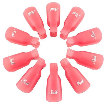 WeddHuis 10 pièces Capuchon Ongle, Nail Art Clip, Pinces à En Plastique, Nettoyage des Ongles, Retirer le Vernis Gel UV, vernis, gel polish entferner, dissolvant pour vernis à ongles, soak-off