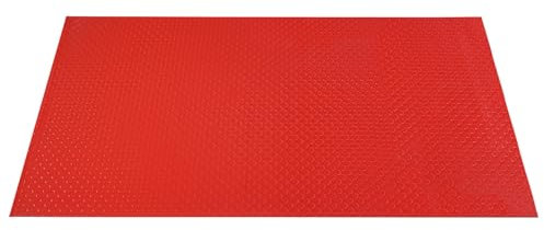 Gummimatte, 200 x 100cm Noppenmatte, PVC-Schutzmatte mit Noppen, Bodenschutzmatte Fußmatte Bodenmatte, PVC-Laufmatte Bodenbelag für Trainingsgeräte (Rot, 200 x 100cm)