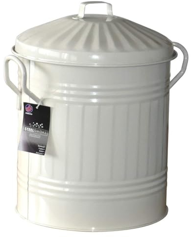 Unibos | Small 13 Litre 13L Round Shape Blue Colour Galvanised Steel Metal Bin Recycle Rubbish Waste Dustbin Bin With Lid (Blue)