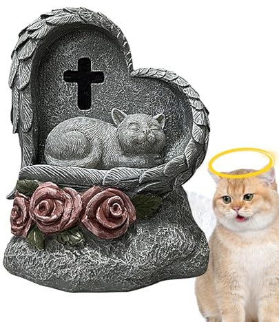 Pietra commemorativa del cane di pietra ricordo animale domestico lapide cane lapide gatto statua da giardino alimentato ad energia solare segno souvenir per animali domestici gatto