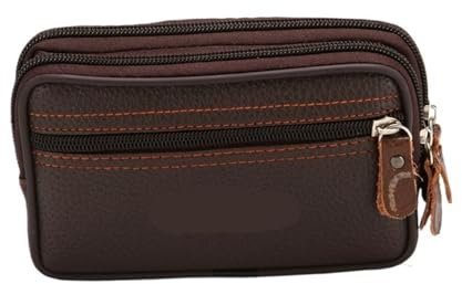 YEJULMRH Handytasche Gürtel Herren 6-Zoll-Handytasche wasserdichte und verschleißfeste Handy-Hüfttasche Taschenwechsel Handy-Hüfttasche(Brown A)