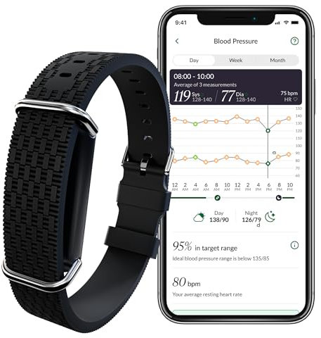 Hilo 24/7 Blood Pressure Monitor Bracelet | Clinically Validated IP68 Waterproof Medical Device, 25 Personalised App Insights & Doctor‑Ready Reports, 15-Day Battery Life - Includes 14‑Days Membership