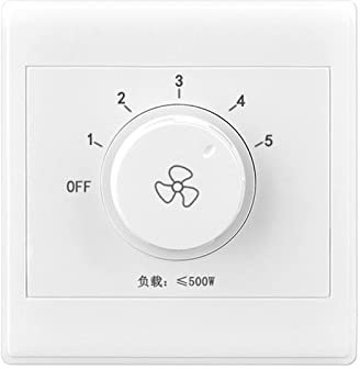 Interrupteur de vitesse de ventilateur de plafond réglable Interrupteur mural Variateur Interrupteur électronique rotatif et arrêt mécanique 220 V