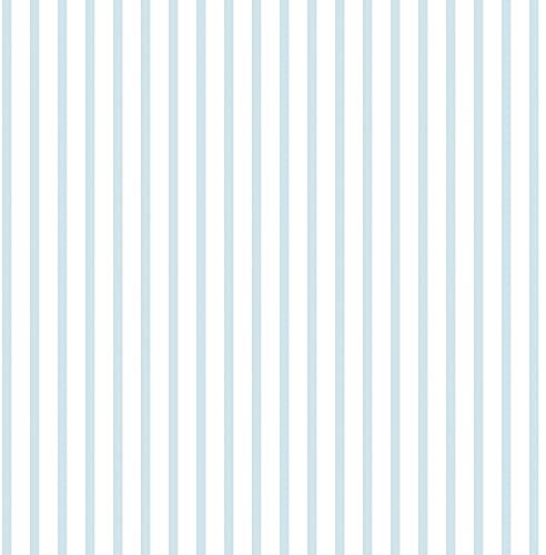 Galerie G67534 Smart Stripes 2, Narrow Colour Stripes Design Wallpaper, Blue/White, 10m x 53cm