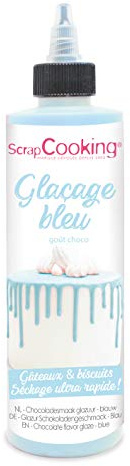 ScrapCooking - Glaçage Bleu Prêt à l’Emploi 130g - Goût Chocolaté & Séchage Rapide - Pour Pâtisseries, Éclairs, Gâteaux, Biscuits, Desserts, Dripcake - Cake Design - 4702