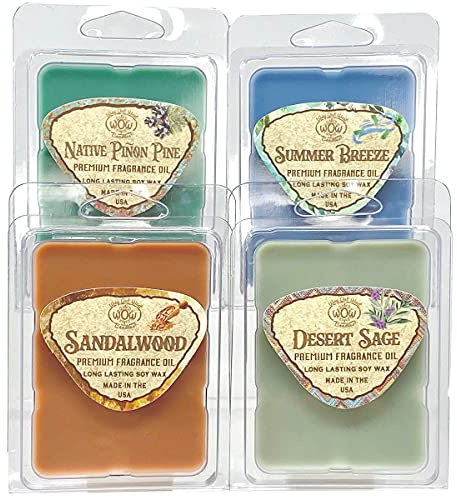 Wax Melts-Scented Wax Melts for Wax Warmers - Highly Fragrant Air Freshener - Nature Variety Pack 4 Pack Assorted Set of 6 Melt Cubes - Made in USA by Way Out West Candles