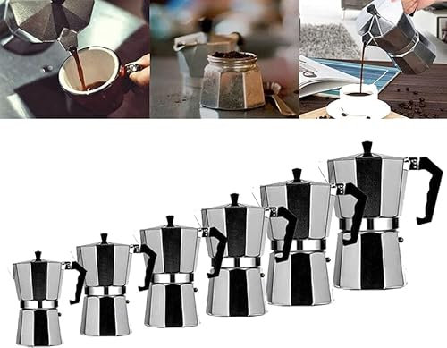 WY8 TOP MOKA Italian Coffee Pot Maker Filter Stove Top Mocha Espresso Coffee Pot all size (50ML 1CUP)