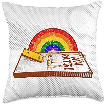CONSERVATION CONVERSATION Rat Trap Environmental Pest Control Throw Pillow, 18x18, Multicolor