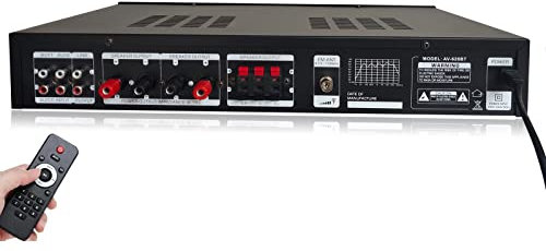 Bathrena Bluetooth-förstärkare, 600 W, 5-kanals stereo, digital, hifi-stereo, förstärkare med LED-skärm, högtalarkontakter för förstärkare med radio