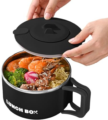 Aizuoni Instant-Nudelschüssel | 1200 Ml Ramen-Schüssel, Lunchbox, Ramen-Kocher, Bento Box Tragbare Auslaufsicher Instant-Nudelschale Reis,für Lebensmittel Mit Deckel Und Suppenschalen